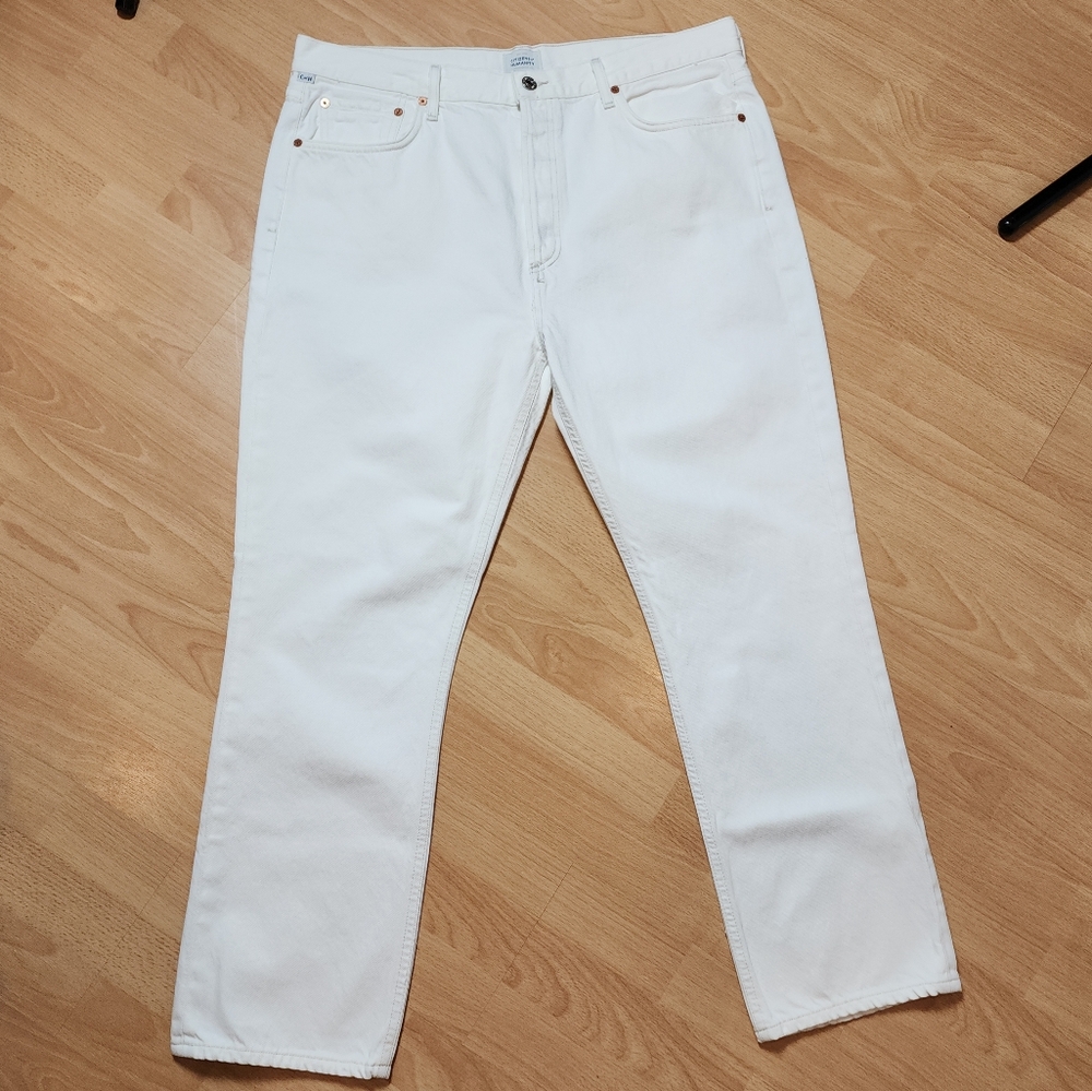 Citizens of Humanity Charlotte High Rise Straight White Jeans Button Fly Size 34